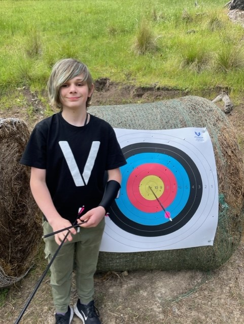 Rhys hit a bullseye in archery